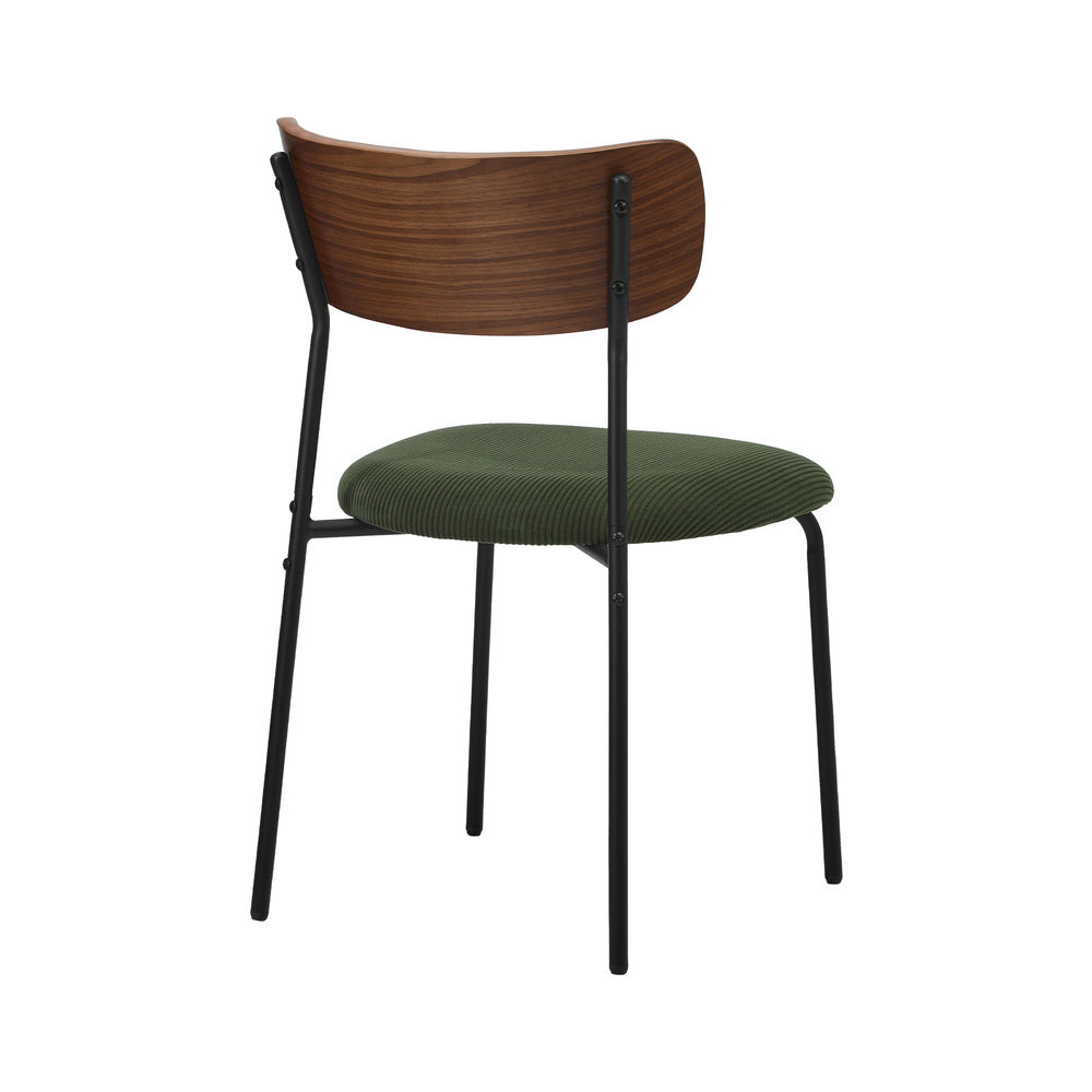 Dining Chairs Set of 2 – Sherpa Green Padded Bentwood Seat 120kg