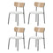 4PCS Dining Chairs Kitchen Padded Lounge Seat Sherpa White