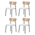 4PCS Dining Chairs Kitchen Padded Lounge Seat Sherpa White