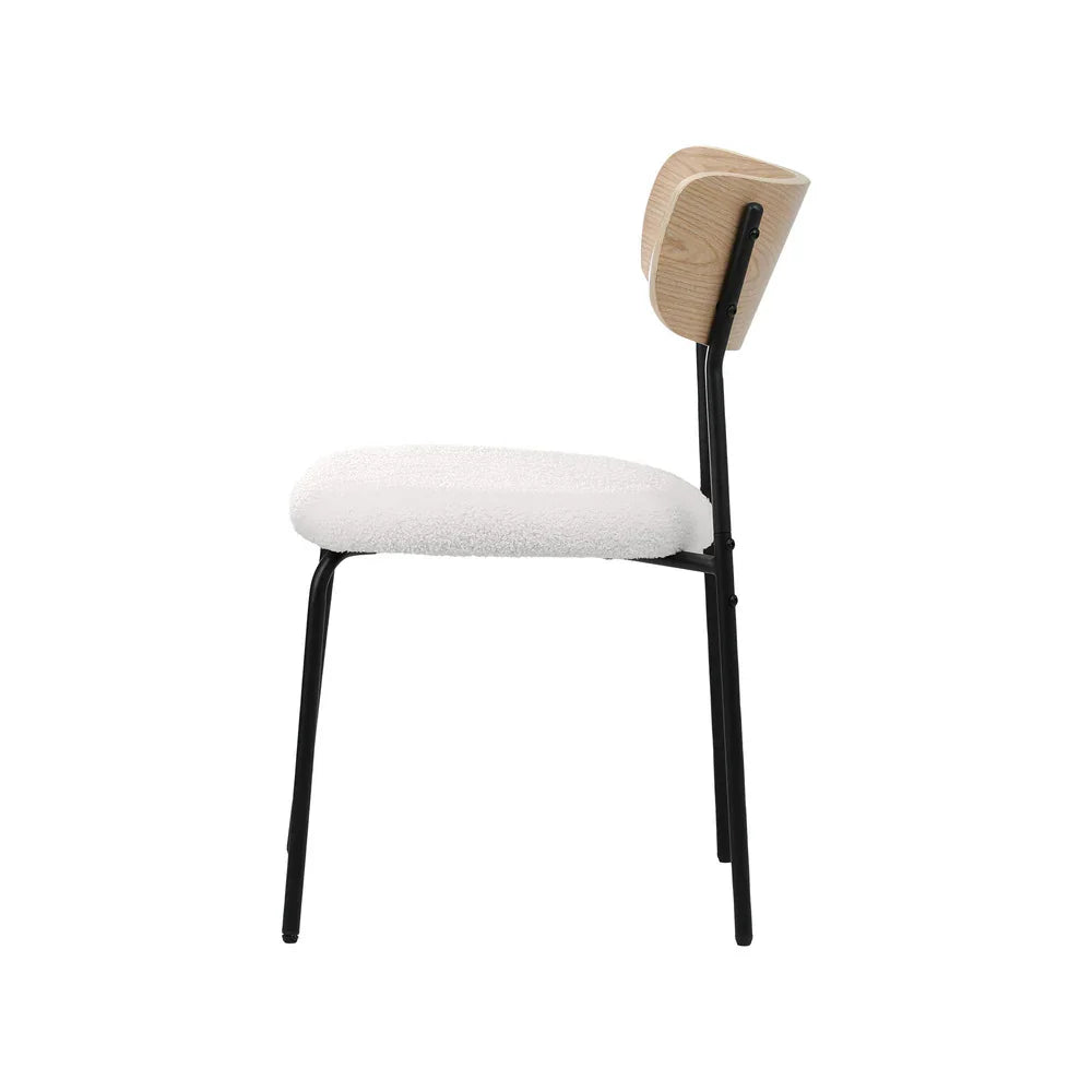 6PCS Dining Chairs Kitchen Padded Lounge Seat Sherpa White