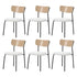 6PCS Dining Chairs Kitchen Padded Lounge Seat Sherpa White