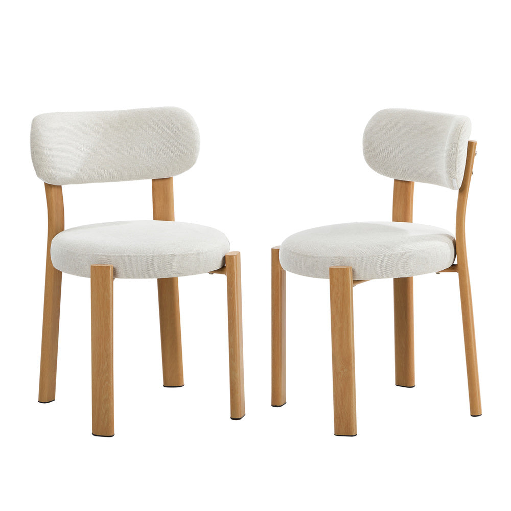 2x Dining Chair Upholstery Chairs Natural & Beige