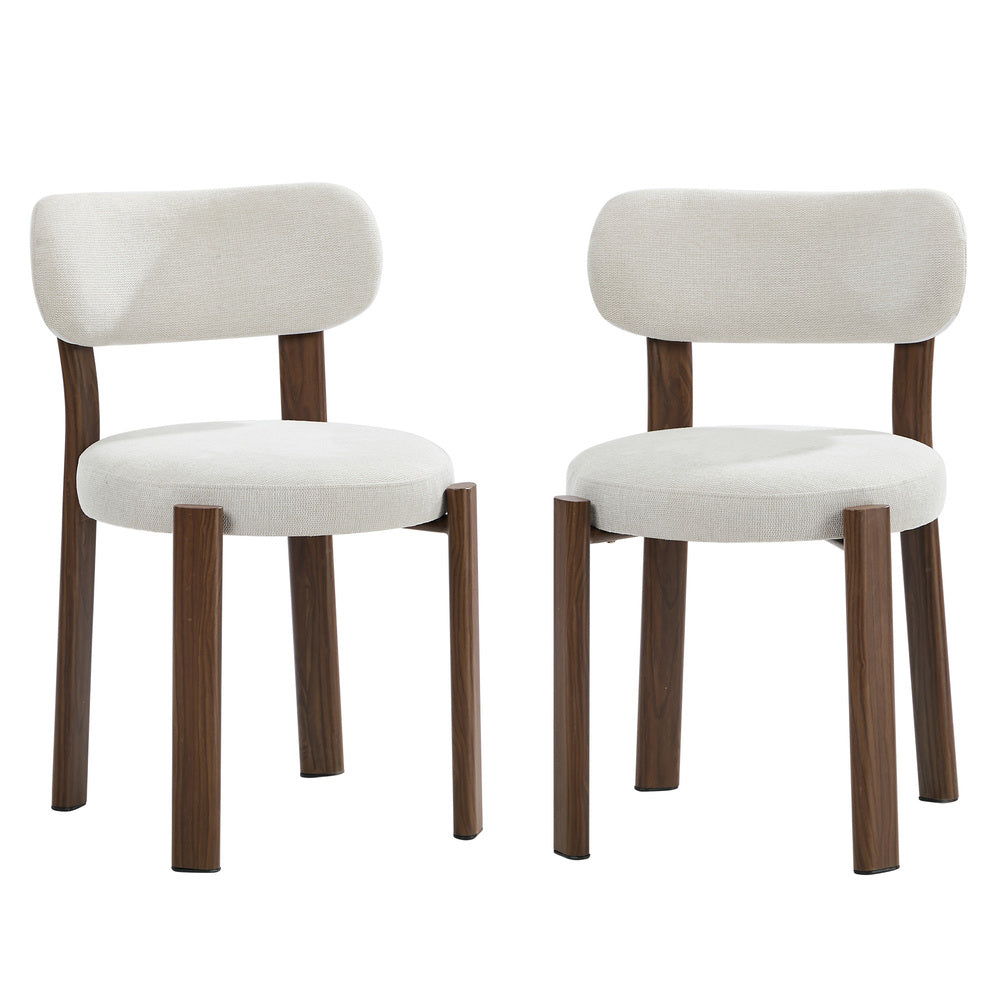 2x Dining Chair Upholstery Chairs Walunt & Beige