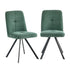 2x Dining Chair Kitchen Seat Linen Fabric Accent Chair Green