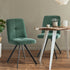 2x Dining Chair Kitchen Seat Linen Fabric Accent Chair Green