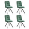 4x Dining Chair Kitchen Seat Linen Fabric Accent Chair Green