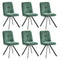 6x Dining Chair Kitchen Seat Linen Fabric Accent Chair Green