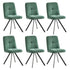 6x Dining Chair Kitchen Seat Linen Fabric Accent Chair Green