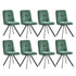 8x Dining Chair Kitchen Seat Linen Fabric Accent Chair Green