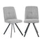2x Dining Chair Kitchen Seat Linen Fabric Accent Chair Grey