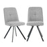 2x Dining Chair Kitchen Seat Linen Fabric Accent Chair Grey