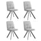 4x Dining Chair Kitchen Seat Linen Fabric Accent Chair Grey