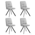 4x Dining Chair Kitchen Seat Linen Fabric Accent Chair Grey