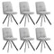 6x Dining Chair Kitchen Seat Linen Fabric Accent Chair Grey