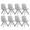 8x Dining Chair Kitchen Seat Linen Fabric Accent Chair Grey