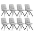 8x Dining Chair Kitchen Seat Linen Fabric Accent Chair Grey