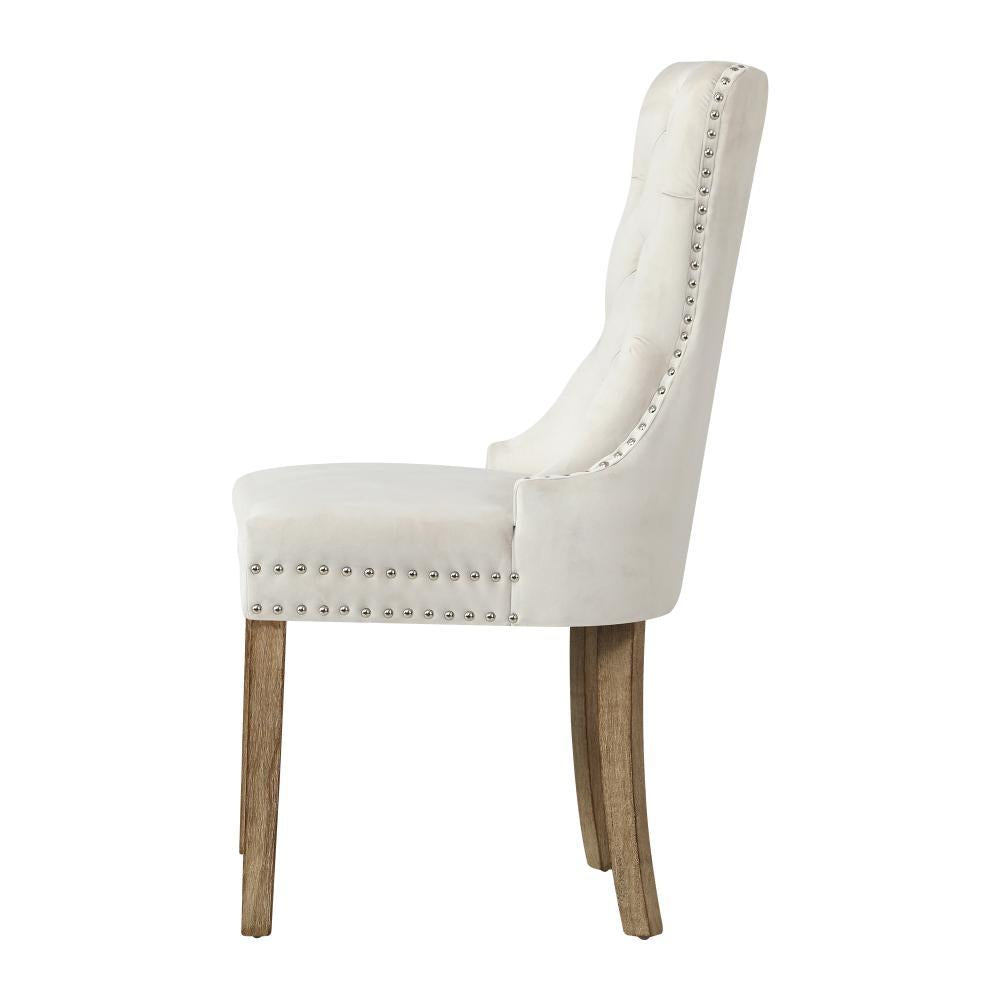 Velert Dining Chair with French Tufted X2 Beige