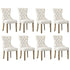 8x Velvet Dining Chairs French Provincial Tufted Beige