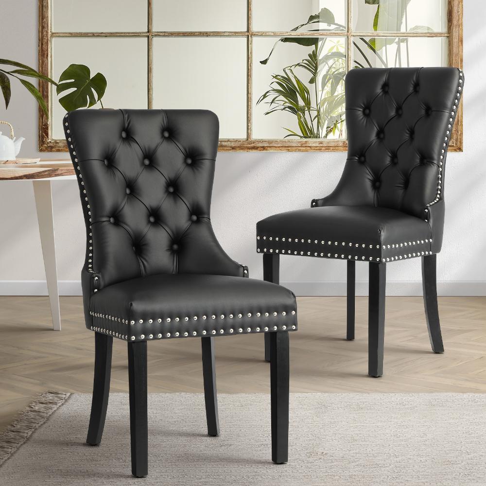 Velert Dining Chair with French Tufted X2 Black