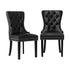 4x Dining Chairs French Provincial Tufted PU Leather Black