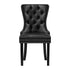 4x Dining Chairs French Provincial Tufted PU Leather Black