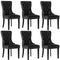6x Dining Chairs French Provincial Tufted PU Leather Black