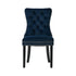 Velvet Dining Chairs with Tufted Back & Rubberwood Legs – Blue (4‑Pack)