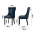 Velvet Dining Chairs with Tufted Back & Rubberwood Legs – Blue (4‑Pack)