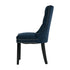 Velvet Dining Chairs with Tufted Back & Rubberwood Legs – Blue (4‑Pack)
