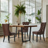 PU Leather Dining Chairs with Tufted Back & Rubberwood Legs – Brown (6‑Pack)