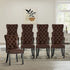 PU Leather Dining Chairs with Tufted Back & Rubberwood Legs – Brown (8‑Pack)