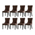 PU Leather Dining Chairs with Tufted Back & Rubberwood Legs – Brown (8‑Pack)