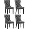 4x Velvet Dining Chairs French Provincial Tufted Grey
