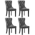 4x Velvet Dining Chairs French Provincial Tufted Grey