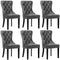 6x Velvet Dining Chairs French Provincial Tufted Grey