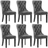 6x Velvet Dining Chairs French Provincial Tufted Grey