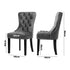 6x Velvet Dining Chairs French Provincial Tufted Grey