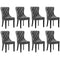 8x Velvet Dining Chairs French Provincial Tufted Grey