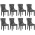8x Velvet Dining Chairs French Provincial Tufted Grey