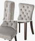 4x Velvet Dining Chairs Upholstered French Tufted Light Grey