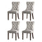 4x Velvet Dining Chairs Upholstered French Tufted Light Grey