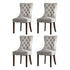 4x Velvet Dining Chairs Upholstered French Tufted Light Grey