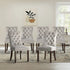 Velvet Dining Chairs with Tufted Back & Rubberwood Legs – Light Grey (6-Pack)