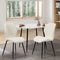 Oikiture Set of 2 Dining Chairs Padded Seat Armless Boucle White