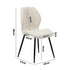 Oikiture Set of 2 Dining Chairs Padded Seat Armless Boucle White