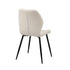 Oikiture Set of 2 Dining Chairs Padded Seat Armless Boucle White