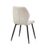 Oikiture Set of 4 Dining Chairs Padded Seat Armless Boucle White