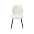 Set of 8 Dining Chairs Padded Seat Armless Boucle White