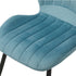 Set of 8 Dining Chairs Padded Seat Armless Velvet Blue