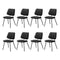 Oikiture 8x Dining Chair Vintage Retro Polyester Padded Dark Grey